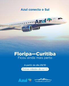 Leia mais sobre o artigo Florianópolis tem novas conexões com cidades do Sul do Brasil em voos diretos da Azul