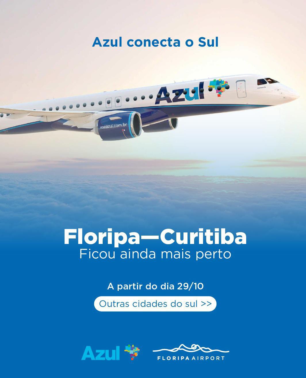 Florianópolis tem novas conexões com cidades do Sul do Brasil em voos diretos da Azul 1