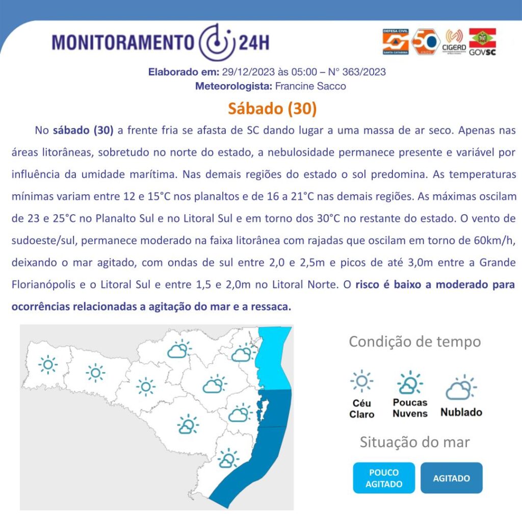 Monitoramento Meteorológico para esta sexta-feira 2