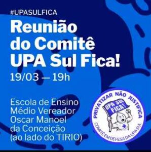 Leia mais sobre o artigo Comitê UPA Sul Fica realiza reunião plenária presencial