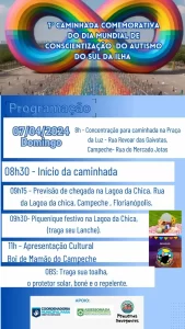 Campeche terá a 1ª Caminhada Comemorativa do Dia Mundial de Conscientização do Autismo do Sul da Ilha 4