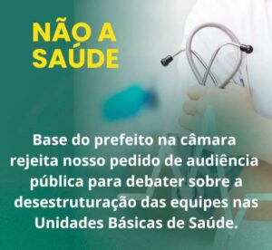 Leia mais sobre o artigo Conselho de Saúde do Morro das Pedras manifesta preocupação após rejeição de audiência pública na Câmara de Vereadores