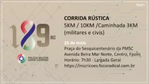 Leia mais sobre o artigo PMSC abre inscrições para tradicional corrida rústica em comemoração aos 189 anos