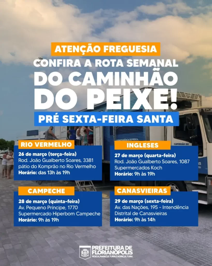 Prefeitura de Florianópolis divulga programação do Caminhão do Peixe 1