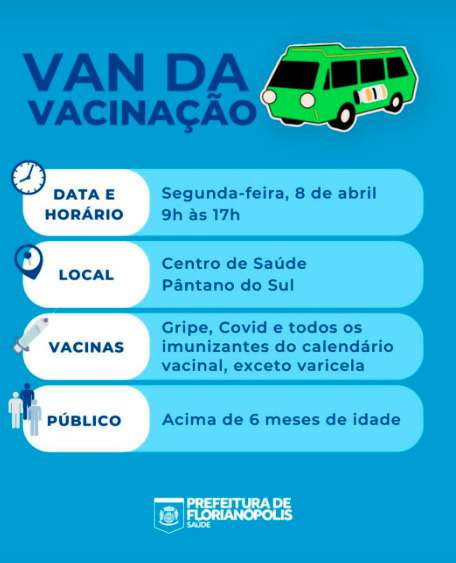 Van da Vacinação está hoje no Pântano do Sul 1