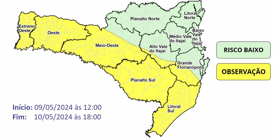 Como fica o tempo nos próximos dias em Santa Catarina 1