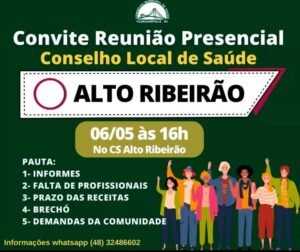 Leia mais sobre o artigo Conselho de Saúde do Alto Ribeirão se reúne dia 6