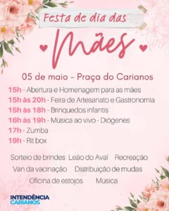 Leia mais sobre o artigo Intendência do Carianos realiza Festa de Dia das Mães neste domingo, 05
