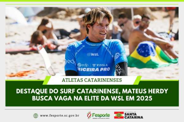 A trajetória do catarinense Mateus Herdy para representar o estado na elite do surf mundial 1