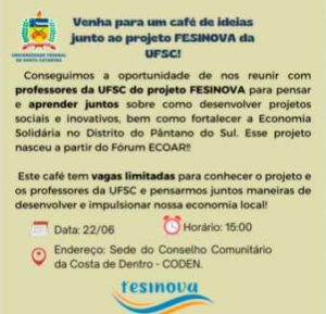 Leia mais sobre o artigo Projeto de Extensão da UFSC debate o fortalecimento da Economia Solidária do Pântano do Sul