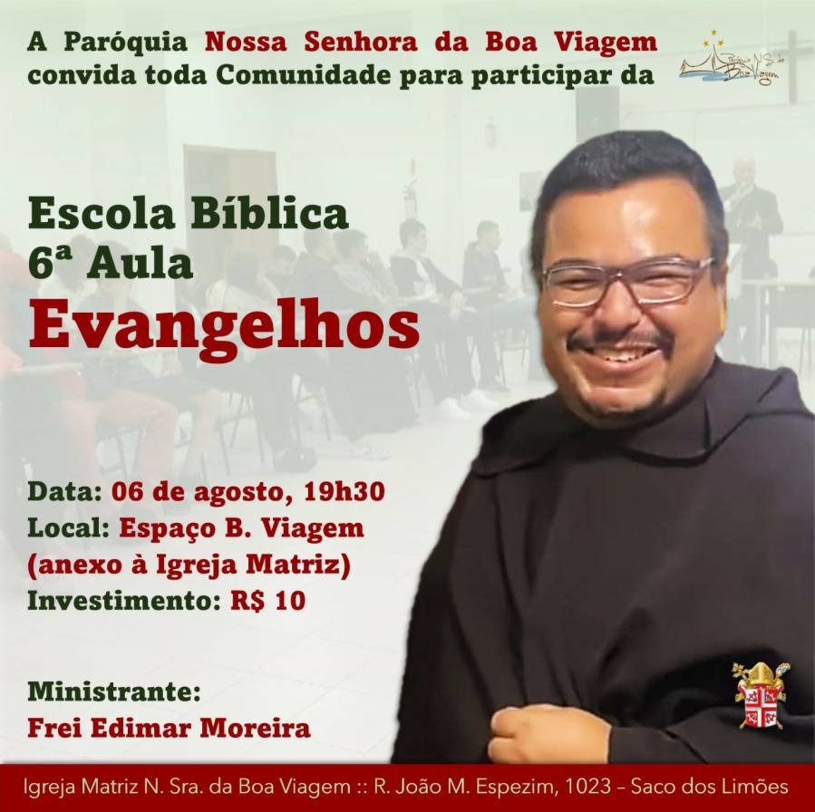 Formação da Escola Bíblica na Paróquia Nossa Senhora da Boa Viagem pauta os Evangelhos com o Frei Edimar 1