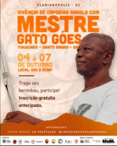 Leia mais sobre o artigo Campeche e Morro das Pedras recebem Vivência de Capoeira Angola com Mestre Gato Góes em Florianópolis