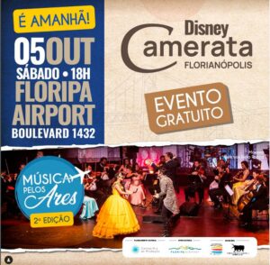 Leia mais sobre o artigo Camerata Florianópolis leva todo encantamento do universo de Walt Disney para o Aeroporto de Florianópolis em evento gratuito