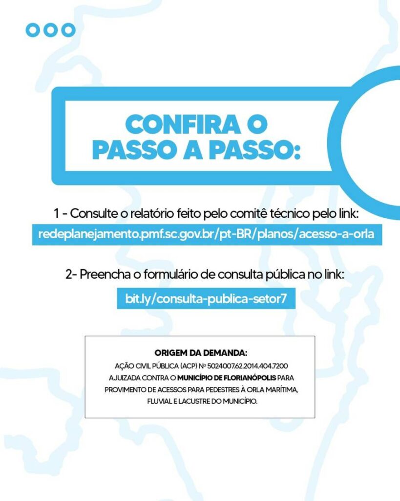 Florianópolis abre consulta pública para garantir acesso público e preservação da orla no Setor 7 2