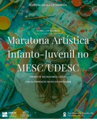 Maratona Artística Infantojuvenil do Mesc da Udesc tem inscrições até 30 de novembro 1