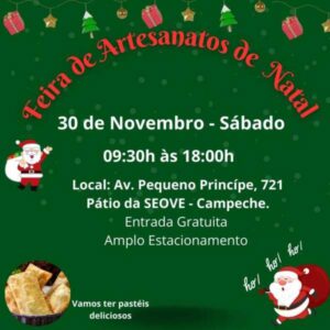 Leia mais sobre o artigo SEOVE convida para a Feira de Artesanato de Natal no Campeche