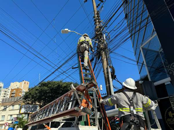 Celesc e empresas de telefonia retiraram cerca de 70 toneladas de cabos irregulares de postes em 2024 1