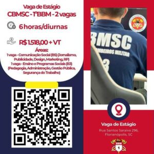 Leia mais sobre o artigo Corpo de Bombeiros Militar de SC abre vagas de estágio em Florianópolis