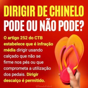 Leia mais sobre o artigo Dirigir de chinelo ou sem camisa? Entenda o que é permitido e o que pode gerar infrações no trânsito