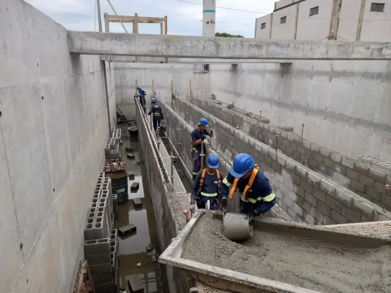 CASAN avança em obra da ETE Insular com novas operações de concretagem 1