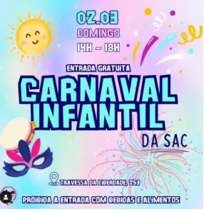 Leia mais sobre o artigo Carnaval Infantil da SAC carrega mais de 35 Anos de tradição e diversão