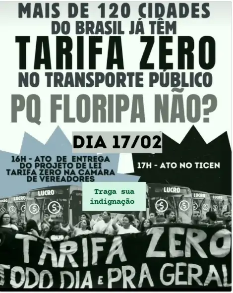 Manifestantes Vão às Ruas de Florianópolis em Defesa da Tarifa Zero 1