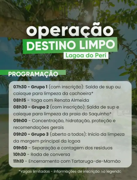 Participe da Ação de Limpeza da Lagoa do Peri e comece 2025 cuidando do meio ambiente 3