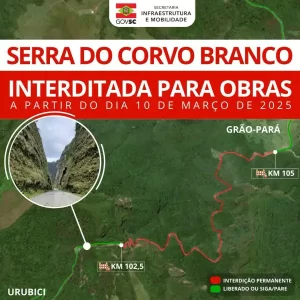 Leia mais sobre o artigo Serra da Corvo Branco será interditada a partir de 10 de março para obras