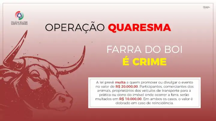 PMSC inicia combate à Farra do Boi na Operação Quaresma 1