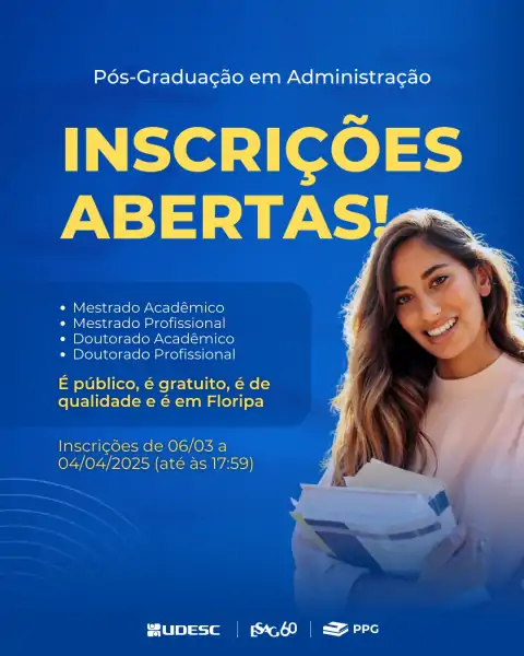 Udesc Esag abre inscrições para mestrados e doutorados em Administração 3