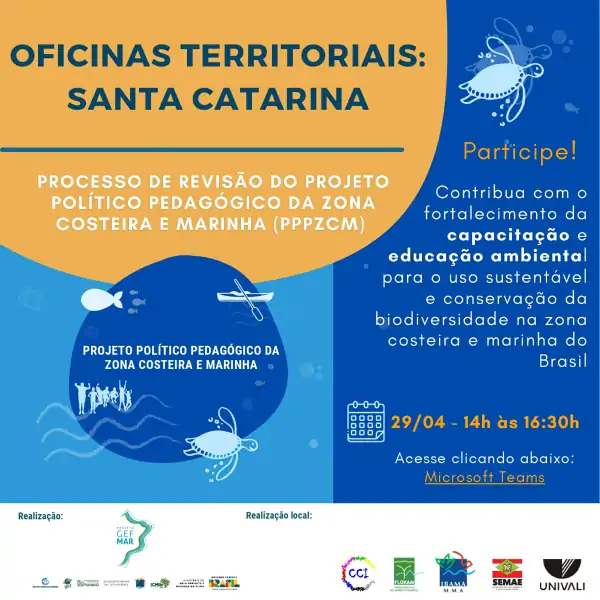 Santa Catarina realiza oficina sobre Projeto Político Pedagógico da Zona Costeira e Marinha 1 Santa Catarina realiza oficina sobre Projeto Político Pedagógico da Zona Costeira e Marinha 1