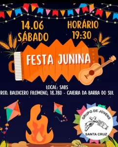 Leia mais sobre o artigo Grupo de Jovens Santa Cruz promove tradicional Festa Junina no dia 14 de junho na SABS