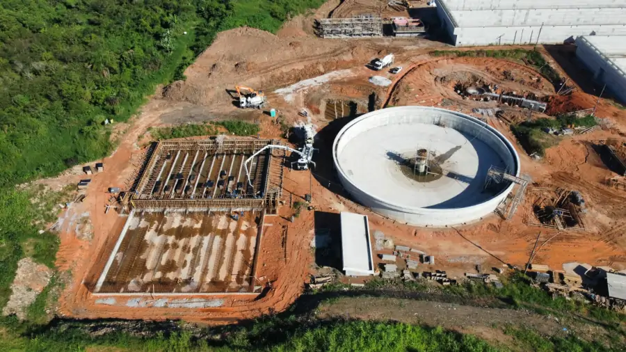 Obras da nova ETE Potecas avançam com mais uma concretagem 1 Obras da nova ETE Potecas avançam com mais uma concretagem 1