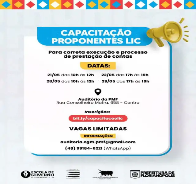 Proponentes da Lei de Incentivo à Cultura podem participar de capacitação gratuita em Florianópolis 1 Proponentes da Lei de Incentivo à Cultura podem participar de capacitação gratuita em Florianópolis 1
