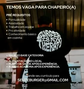 Seu Zé Burger abre vaga para chapeiro em Florianópolis 20