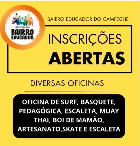 Bairro Educador do Campeche abre inscrições para oficinas gratuitas em diversas áreas 1 Bairro Educador do Campeche abre inscrições para oficinas gratuitas em diversas áreas 1