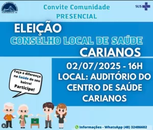 Leia mais sobre o artigo Carianos terá eleição do Conselho Local de Saúde no dia 2 de julho