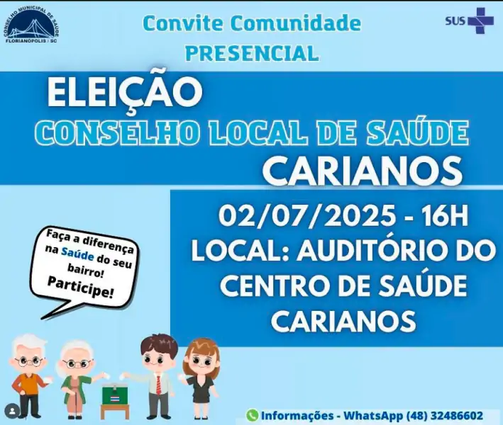 Carianos terá eleição do Conselho Local de Saúde no dia 2 de julho 1 Carianos terá eleição do Conselho Local de Saúde no dia 2 de julho 1