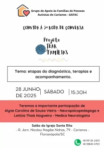 Leia mais sobre o artigo GAFAC promove terceira roda de conversa do Projeto Tear Famílias no Carianos, com foco no diagnóstico e terapias do autismo