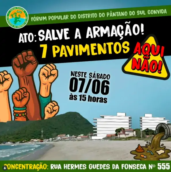 Moradores se mobilizam contra construção de prédio na Armação 1 Moradores se mobilizam contra construção de prédio na Armação 1
