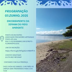 Leia mais sobre o artigo Mutirão de limpeza e conscientização ambiental será realizado na Ponta do Leal no dia 7 de junho