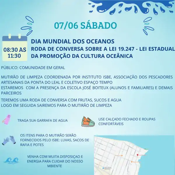 Mutirão de limpeza e conscientização ambiental será realizado na Ponta do Leal no dia 7 de junho 3 Mutirão de limpeza e conscientização ambiental será realizado na Ponta do Leal no dia 7 de junho 3