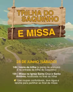 Leia mais sobre o artigo Trilha do Saquinho terá Missa na comunidade Santa Cruz e Santo Antônio neste sábado (28)