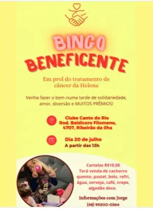 Leia mais sobre o artigo Bingo beneficente em prol da pequena Helena acontece dia 20 de julho no Ribeirão da Ilha
