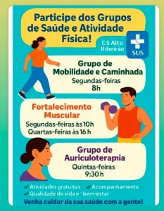 Leia mais sobre o artigo Centro de Saúde do Alto Ribeirão oferece grupos gratuitos de saúde e bem-estar