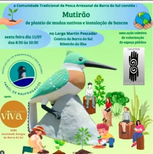 Leia mais sobre o artigo Comunidade da Barra do Sul realiza mutirão de plantio e revitalização no Largo Martim Pescador