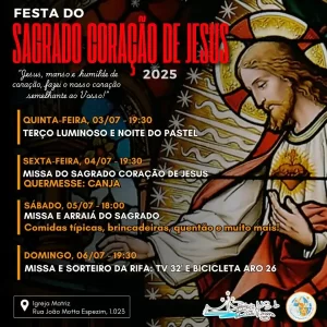 Leia mais sobre o artigo Festa do Sagrado Coração de Jesus 2025 movimenta a comunidade do Sul da Ilha com fé, tradição e alegria