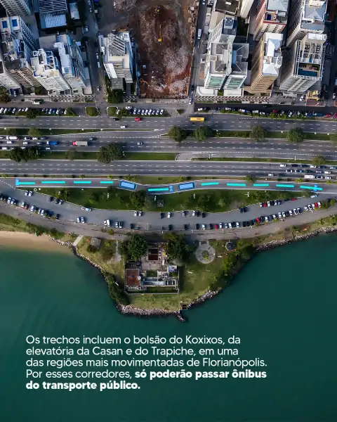 Florianópolis inaugura nova dinâmica na Beira-Mar Norte com faixas exclusivas para ônibus 2