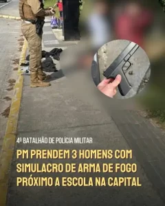Polícia Militar apreende simulacro e drogas com adolescentes próximos a escola no Rio Tavares 14