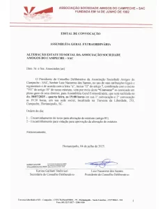 Leia mais sobre o artigo Associação Sociedade Amigos do Campeche convoca Assembleia Geral Extraordinária para alterar Estatuto Social